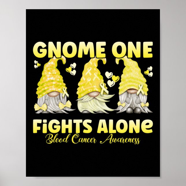 Genome One kämpft allein Yellow Blood Cancer Aware Poster (Vorne)