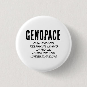 GENOPACE Nationen und Religionen leben in Frieden. Button