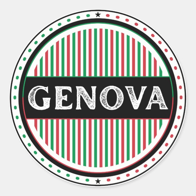 Genova City Pride Emblem – Italian Identity Runder Aufkleber (Vorderseite)