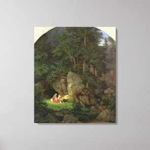 Genoveva in der hölzernen Reinigung, 1839-41 Leinwanddruck