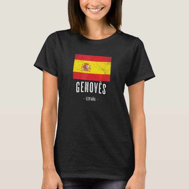 Genovs Spain Es Flag Stadt Bandera Ropa T-Shirt (Vorderseite)