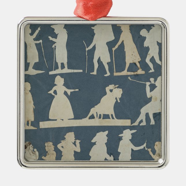 Genre-Szene Silbernes Ornament (Vorne)