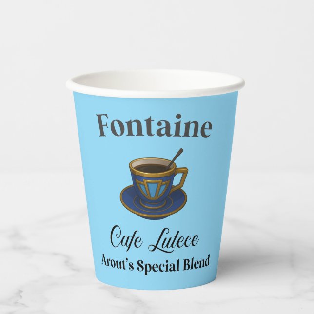 Genshin Impact Cafe Lutece Coffee Cup Pappbecher (Vorderseite)