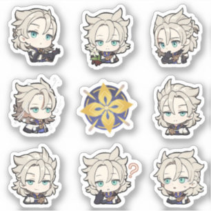 Genshin Impact Chibi Albedo Stickers Aufkleber