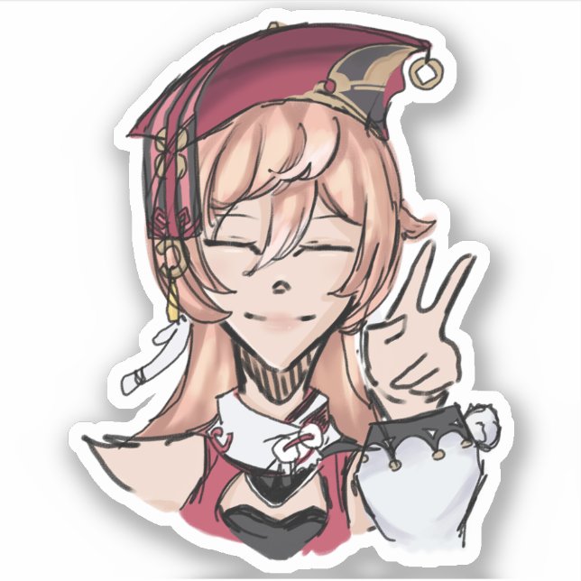 Genshin Impact Yanfei (grobe Skizze) Aufkleber (Vorderseite)