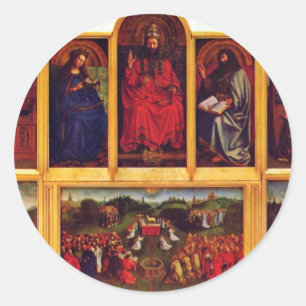 Gent-Altar-Altar der mystischen Runder Aufkleber