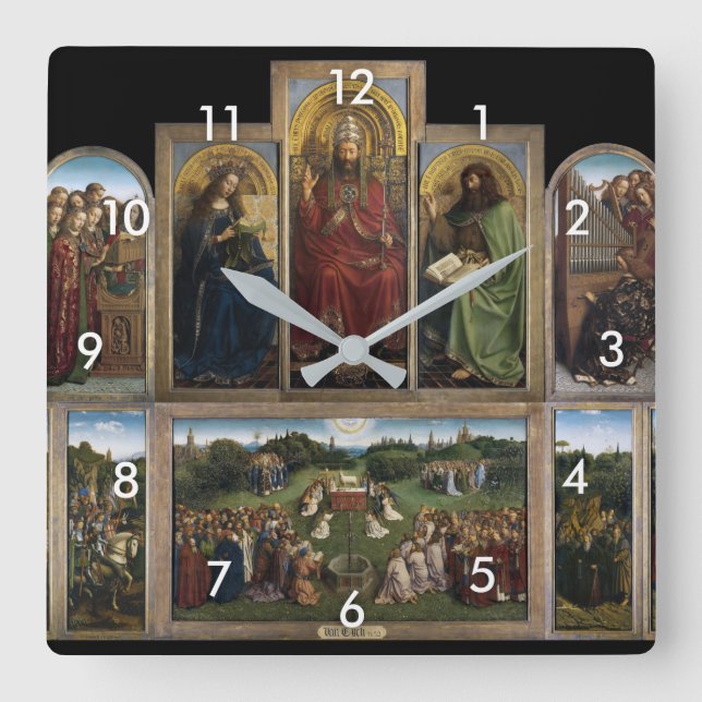 Gent Altarpiece (Detail), Van Eyck Brothers Quadratische Wanduhr (Vorderseite)