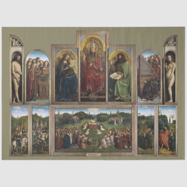 Gent Altarpiece, Van Eyck Brothers Seidenpapier (Vorderseite)