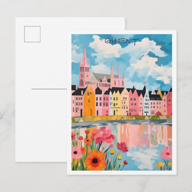 Gent Belgien Kunst Reise  Postkarte (Vorne/Hinten)