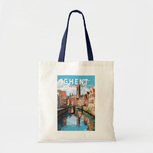 Gent Belgien Reise Kunst Vintage Tragetasche