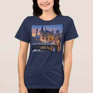 Gent, Belgien Stadtansicht Tri-Blend Shirt