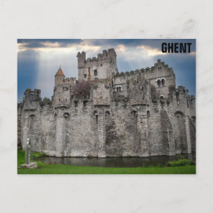 Gent Belgium Castle Travel Foto Postkarte