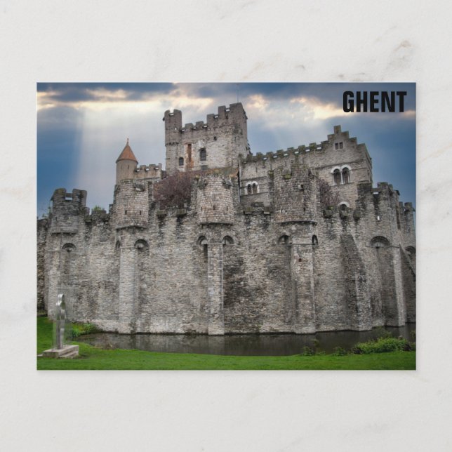Gent Belgium Castle Travel Foto Postkarte (Vorderseite)