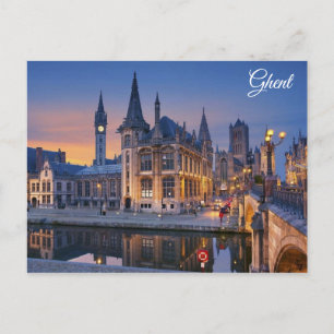 Gent Belgium Cityscape Travel Foto Postkarte