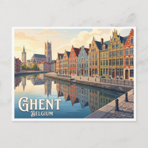 Gent Graslei Belgien Postkarte