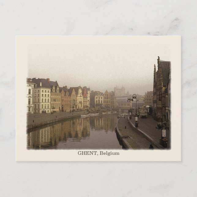 Gent, im Vintage-Stil Postkarte (Vorderseite)