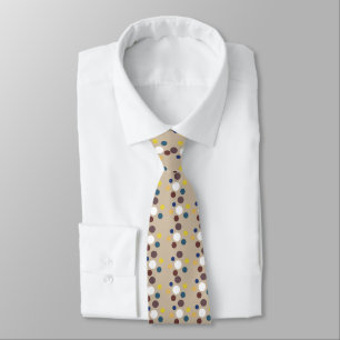 Gent Spot Print Tie White, Sand, Teal, Yellow Krawatte
