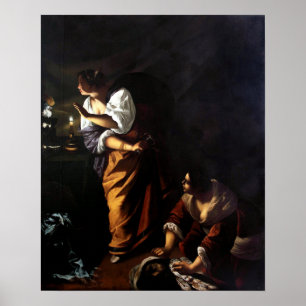 Gentileschi - Judith, Abra mit dem Kopf von Holofe Poster