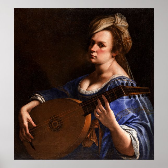 Gentileschi - Selbstportrait als Lute-Player Poster (Vorne)