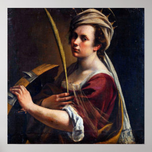 Gentileschi - Selbstporträt Poster