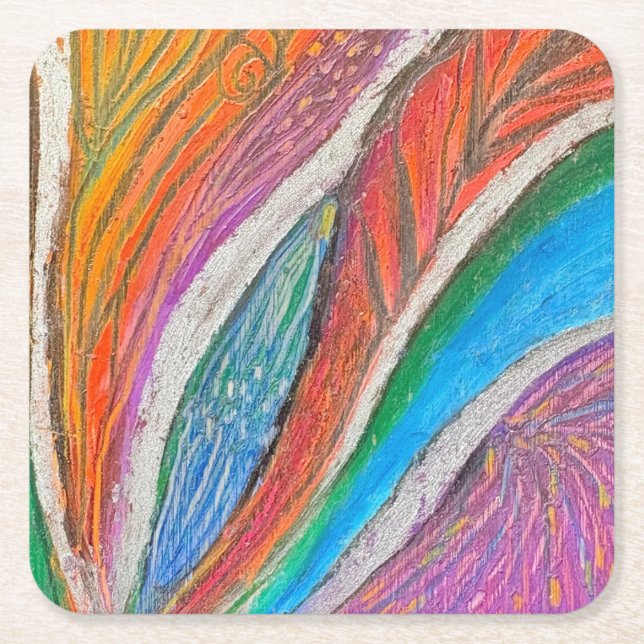 Gentle Bloom Untersetzer - Muster aus getexturtem  (Vorderseite)