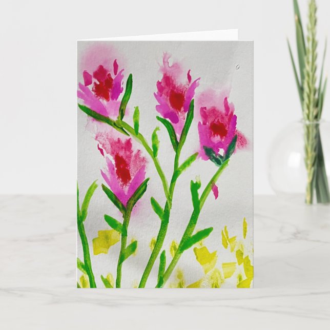 Gentle Blooms – Soft Watercolor Floral Greeting Karte (Vorderseite)