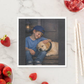 Gentle Boy and Sleeping Dog – Warm Moments Napkins Serviette