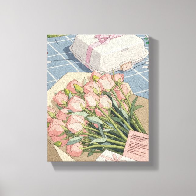 Gentle Breeze Floral Geschenk Art Drucken Leinwanddruck (Vorderseite)