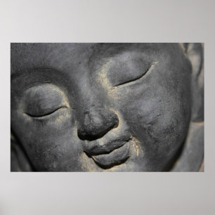 Gentle Buddha Face Stone Skulptur Poster