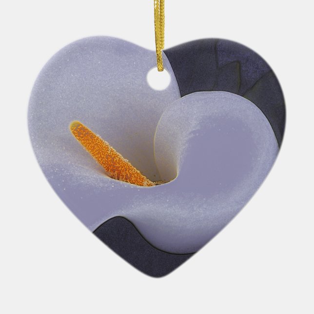 Gentle Calla Lily Petal Waves Keramik Ornamente (Vorne)