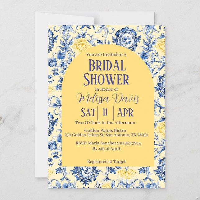 Gentle Chinoiserie Bridal Shower Invitation  Magneteinladung (Vorderseite)