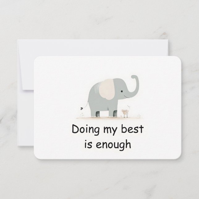 Gentle Elephant Woodland Animal Affirmation Card Einladung (Vorderseite)