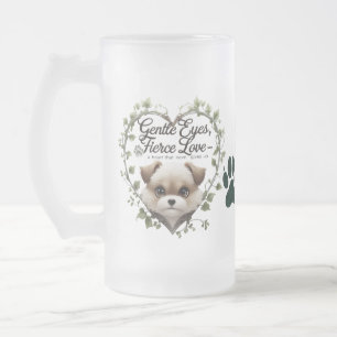 Gentle Eyes, Fierce Liebe - 16 oz Pup Herz Mattier Mattglas Bierglas