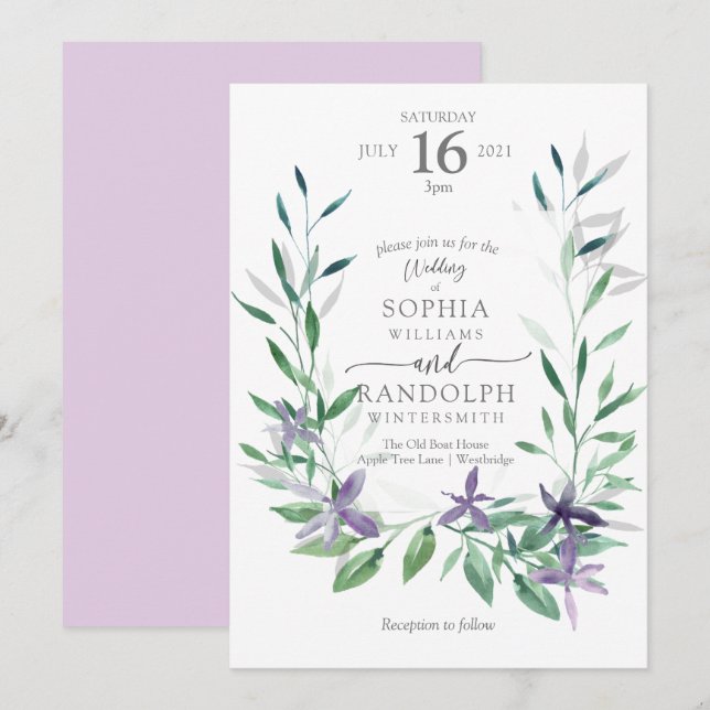 Gentle Fairy Garden Einladung (Vorne/Hinten)