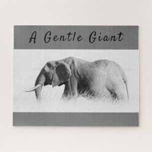 Gentle Giant Elephant Foto mit hoher Texttaste Puzzle