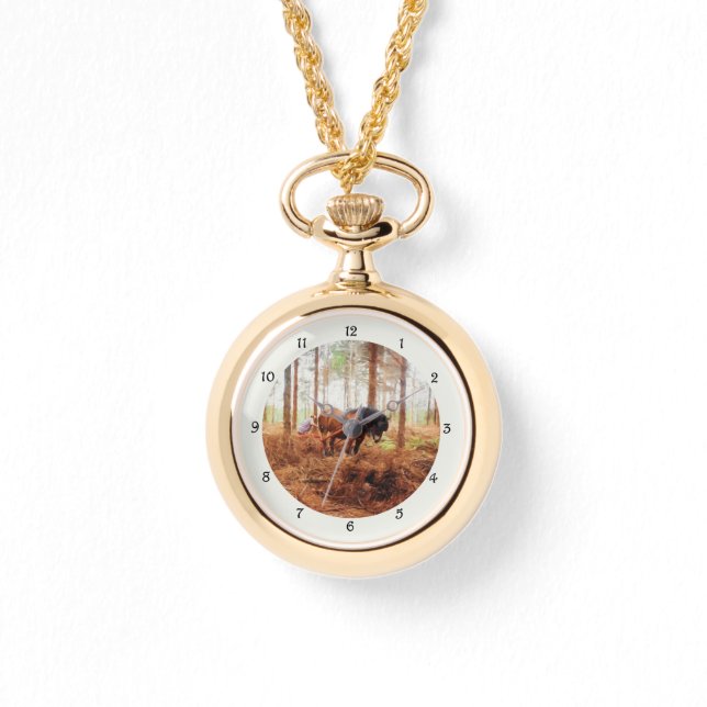 Gentle Giant - Entwurf von Hauling Logs für Pferde Armbanduhr (Vorderseite)