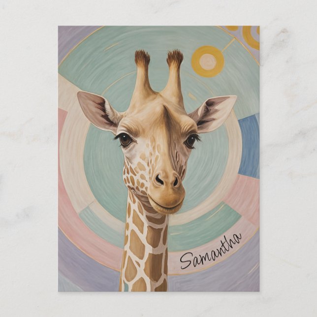 Gentle Giant: Pastel Giraffe Postkarte (Vorderseite)