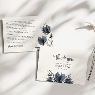 Gentle Gray Blume Wedding Dankeskarte