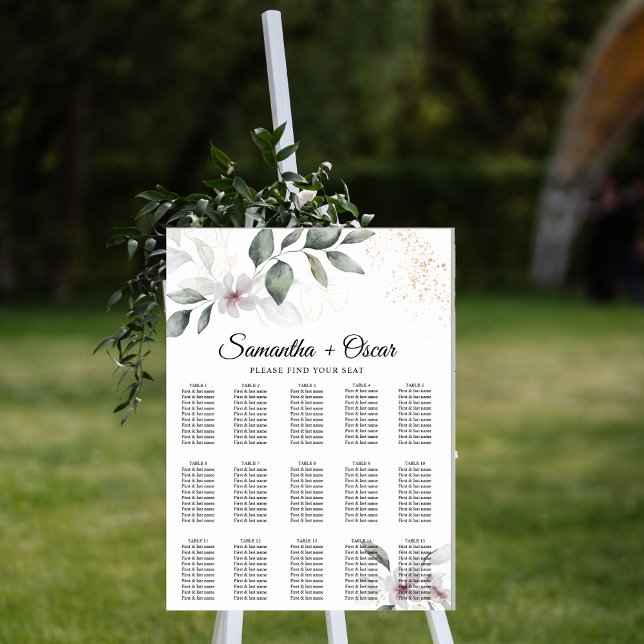 Gentle Greenery Watercolor Leaf & Blume | Gold Poster (Von Creator hochgeladen)