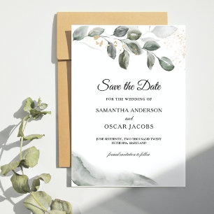 Gentle Greenery Watercolor Leaf   Goldstaub Save The Date