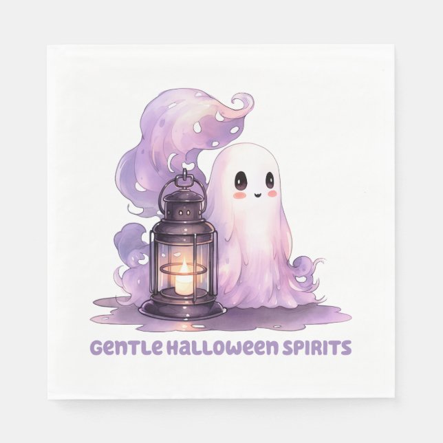 Gentle Halloween Spirits - Pastel Ghost Serviette (Vorderseite)