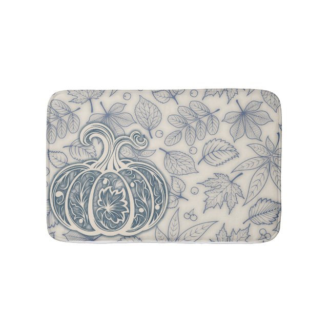 Gentle Harvest Pumpkin - Verblasenes ElfenbeinBitt Badematte (Vorderseite)