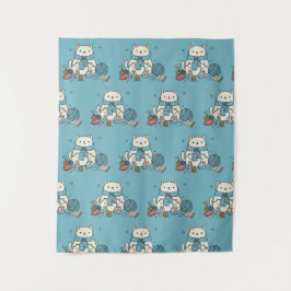 Gentle Hobby Supplies White Cat Crafter Design Wandteppich