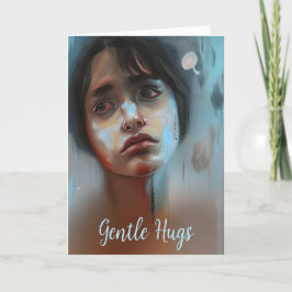 Gentle Hugs | Trauriges Gesicht, Unterstützung für Karte