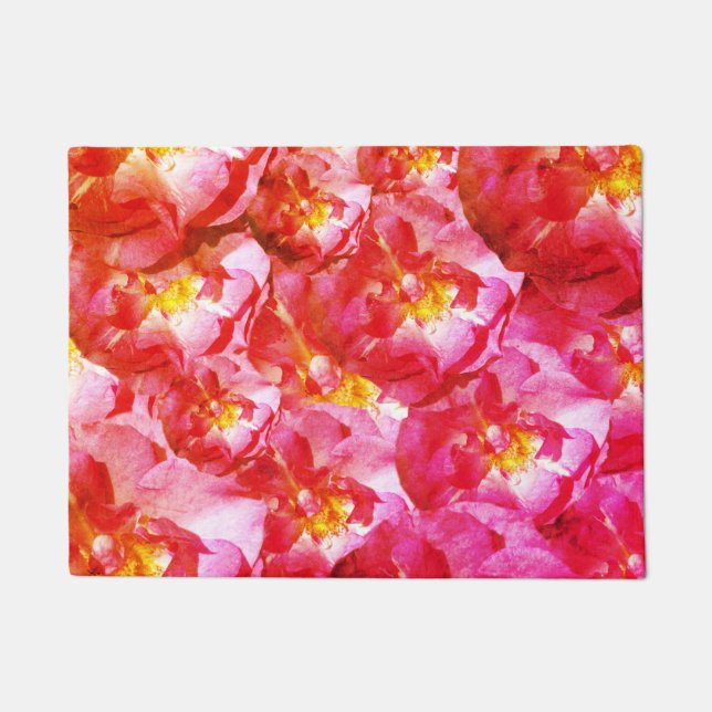 Gentle III , Pink Roses BlumenmusterDoor Mat Fußmatte (Vorderseite)