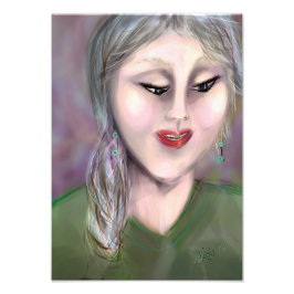 Gentle Knowing Modern Feminine Portrait Wall Art Fotodruck