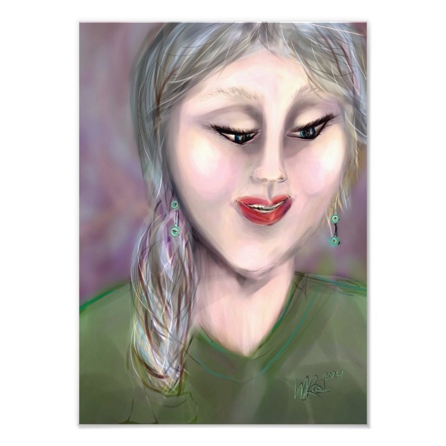 Gentle Knowing Modern Feminine Portrait Wall Art Fotodruck (Vorne)