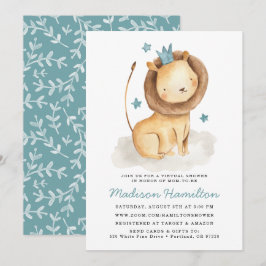 Gentle Lion Virtual Baby Dusche Einladung