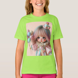 Gentle Little Girl mit Balloons T-Shirt