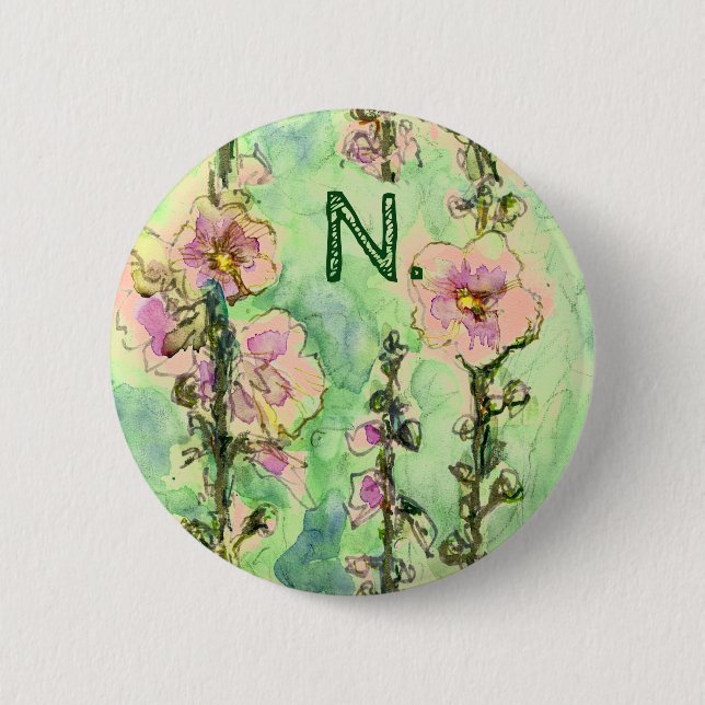 Gentle Mallow mit Ihrem Monogramm Button (Vorderseite)